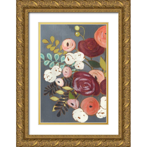 Wistful Bouquet II Gold Ornate Wood Framed Art Print with Double Matting by Popp, Grace