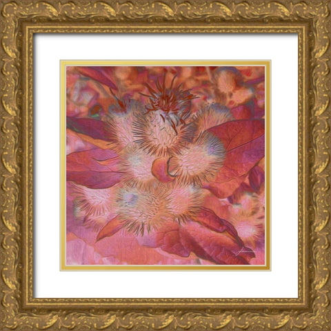 Prickley Tiles III Gold Ornate Wood Framed Art Print with Double Matting by Burghardt, James