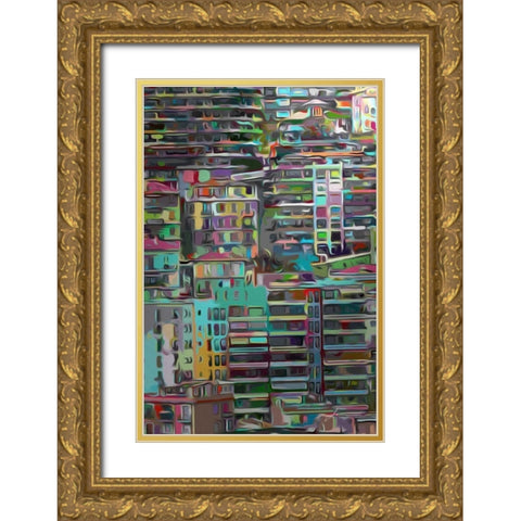 Stack II Gold Ornate Wood Framed Art Print with Double Matting by Burghardt, James