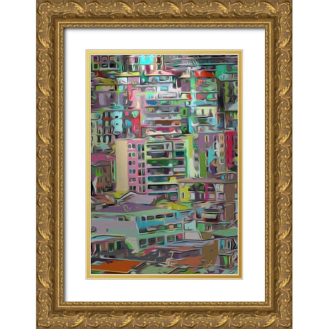 Stack III Gold Ornate Wood Framed Art Print with Double Matting by Burghardt, James