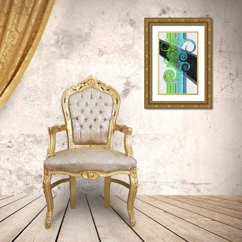 Twirl I Gold Ornate Wood Framed Art Print with Double Matting by Burghardt, James