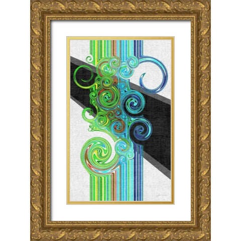 Twirl I Gold Ornate Wood Framed Art Print with Double Matting by Burghardt, James
