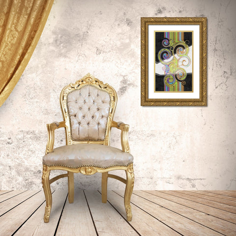 Twirl IV Gold Ornate Wood Framed Art Print with Double Matting by Burghardt, James
