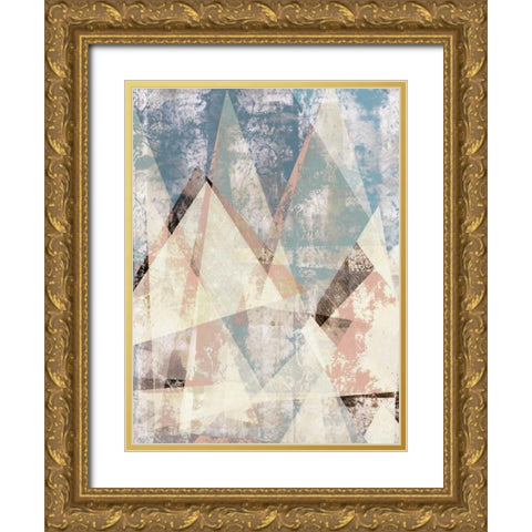 Color Juxtapose I Gold Ornate Wood Framed Art Print with Double Matting by Goldberger, Jennifer