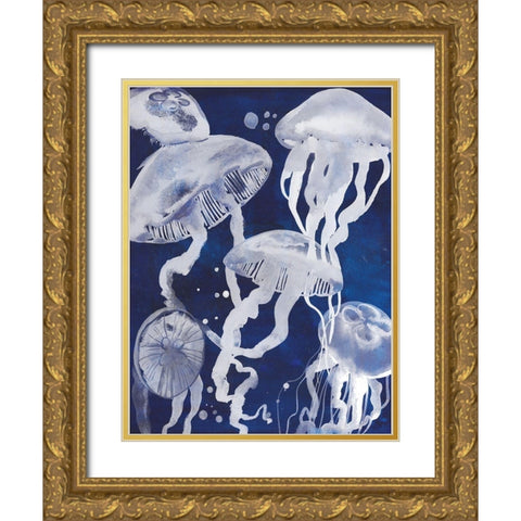 Custom Swarm II Gold Ornate Wood Framed Art Print with Double Matting by Popp, Grace