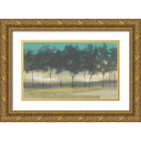 Soft Grove II Gold Ornate Wood Framed Art Print with Double Matting by Goldberger, Jennifer