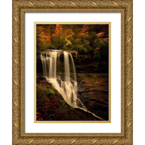 Dry Falls Gold Ornate Wood Framed Art Print with Double Matting by Burchett, P.H.