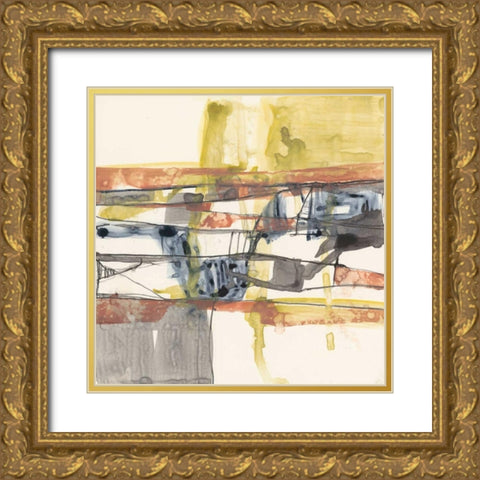 Stepped Abstract I Gold Ornate Wood Framed Art Print with Double Matting by Goldberger, Jennifer