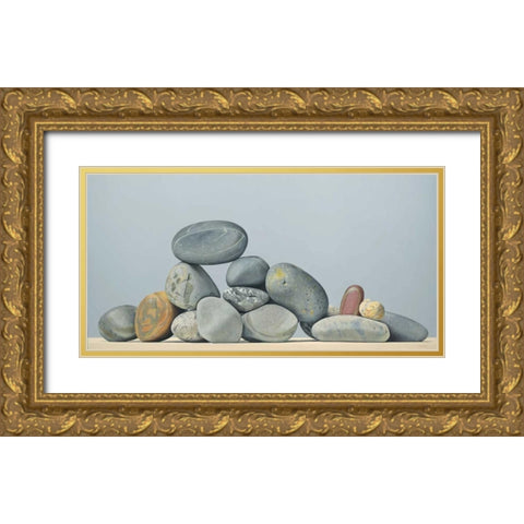 Rocks - Still Life Gold Ornate Wood Framed Art Print with Double Matting by Cholakian, Kevork