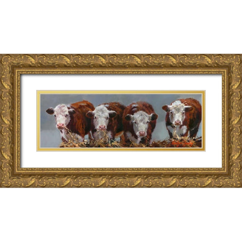 The Diners Club Gold Ornate Wood Framed Art Print with Double Matting by Hawley, Carolyne
