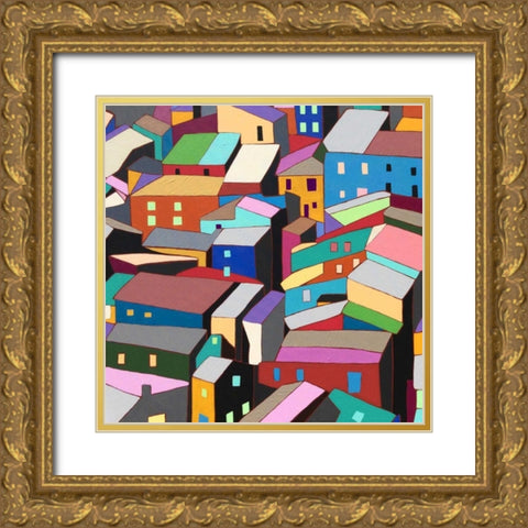 Rooftops I Gold Ornate Wood Framed Art Print with Double Matting by Galapon, Nikki