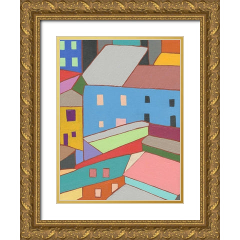 Rooftops in Color I Gold Ornate Wood Framed Art Print with Double Matting by Galapon, Nikki