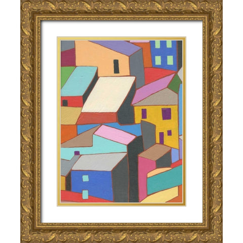 Rooftops in Color II Gold Ornate Wood Framed Art Print with Double Matting by Galapon, Nikki