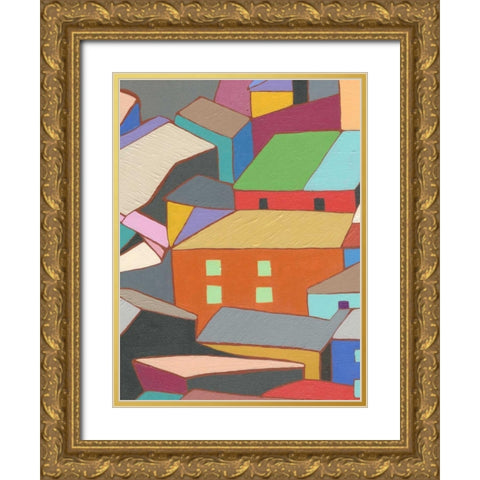 Rooftops in Color III Gold Ornate Wood Framed Art Print with Double Matting by Galapon, Nikki