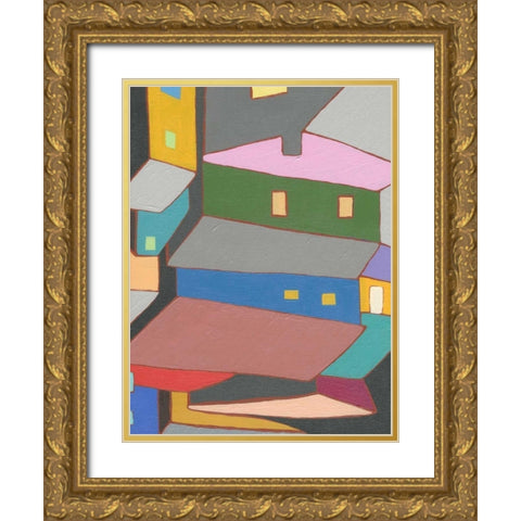 Rooftops in Color IV Gold Ornate Wood Framed Art Print with Double Matting by Galapon, Nikki