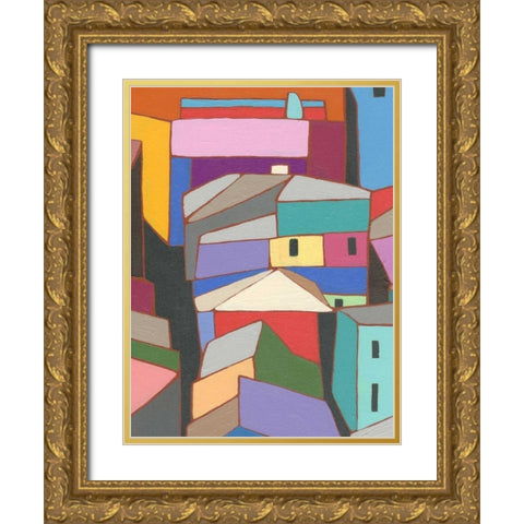 Rooftops in Color IX Gold Ornate Wood Framed Art Print with Double Matting by Galapon, Nikki