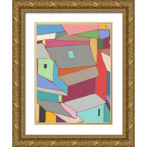 Rooftops in Color XI Gold Ornate Wood Framed Art Print with Double Matting by Galapon, Nikki
