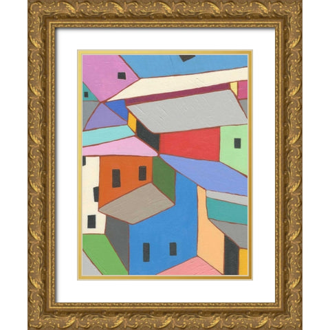 Rooftops in Color XII Gold Ornate Wood Framed Art Print with Double Matting by Galapon, Nikki