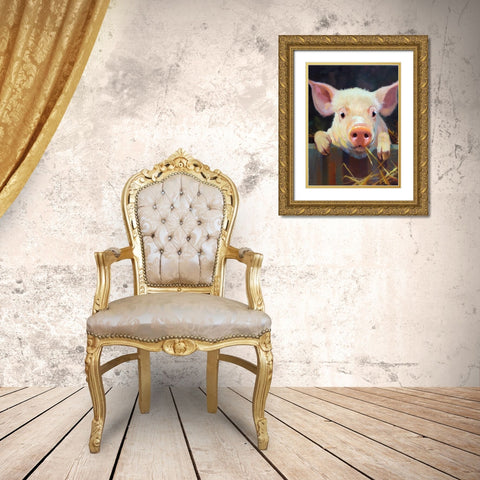 Farm Club I Gold Ornate Wood Framed Art Print with Double Matting by Hawley, Carolyne
