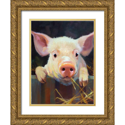 Farm Club I Gold Ornate Wood Framed Art Print with Double Matting by Hawley, Carolyne