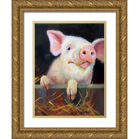 Farm Club II Gold Ornate Wood Framed Art Print with Double Matting by Hawley, Carolyne