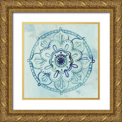 Watercolor Mandala IV Gold Ornate Wood Framed Art Print with Double Matting by Popp, Grace