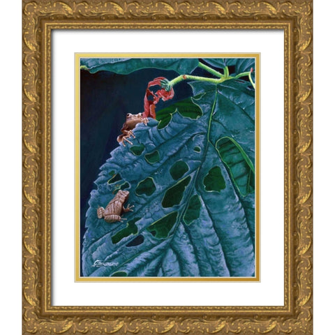 Spring Peepers I Gold Ornate Wood Framed Art Print with Double Matting by Szatkowski, Fred