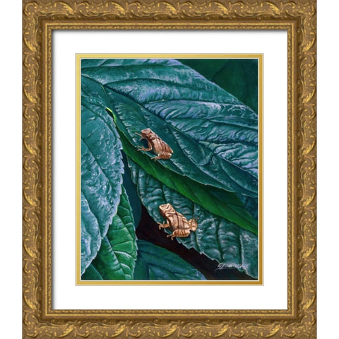 Spring Peepers II Gold Ornate Wood Framed Art Print with Double Matting by Szatkowski, Fred