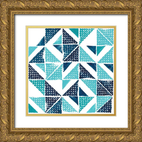 Beryl Block Print I Gold Ornate Wood Framed Art Print with Double Matting by Popp, Grace