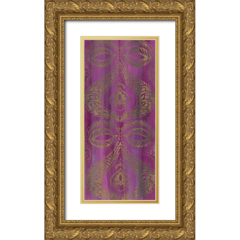 Purple Arabesque I Gold Ornate Wood Framed Art Print with Double Matting by Zarris, Chariklia