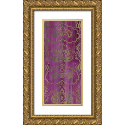 Purple Arabesque II Gold Ornate Wood Framed Art Print with Double Matting by Zarris, Chariklia