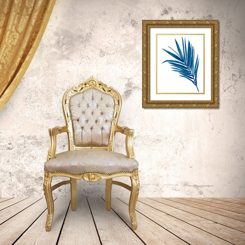 Indigo Botanica III Gold Ornate Wood Framed Art Print with Double Matting by McCavitt, Naomi