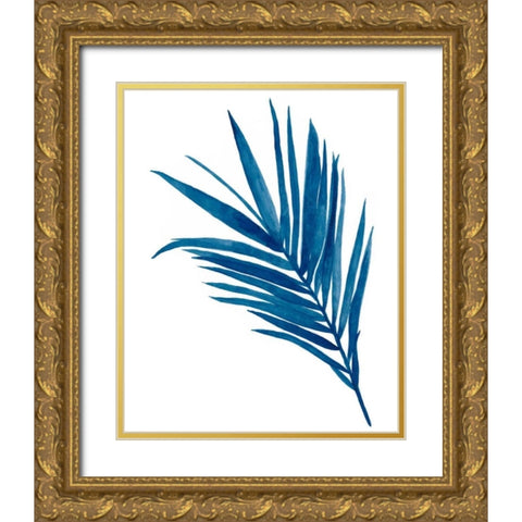 Indigo Botanica III Gold Ornate Wood Framed Art Print with Double Matting by McCavitt, Naomi