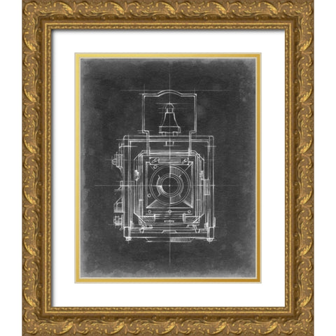 Camera Blueprints I Gold Ornate Wood Framed Art Print with Double Matting by Harper, Ethan