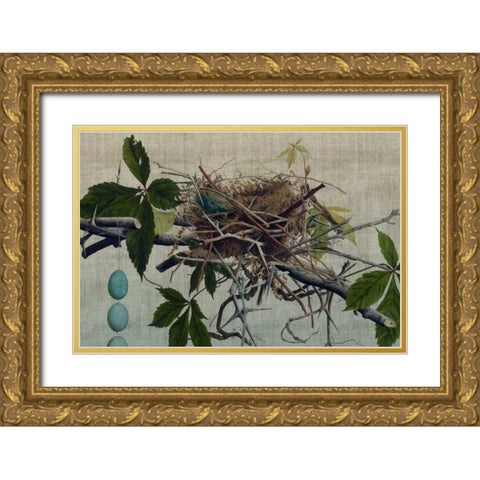 Nesting I Gold Ornate Wood Framed Art Print with Double Matting by Butler, John