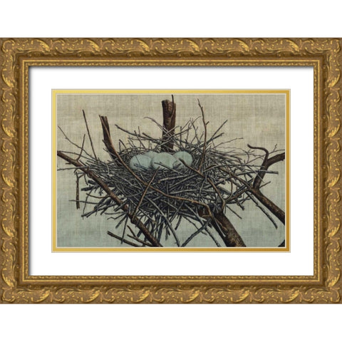 Nesting IV Gold Ornate Wood Framed Art Print with Double Matting by Butler, John