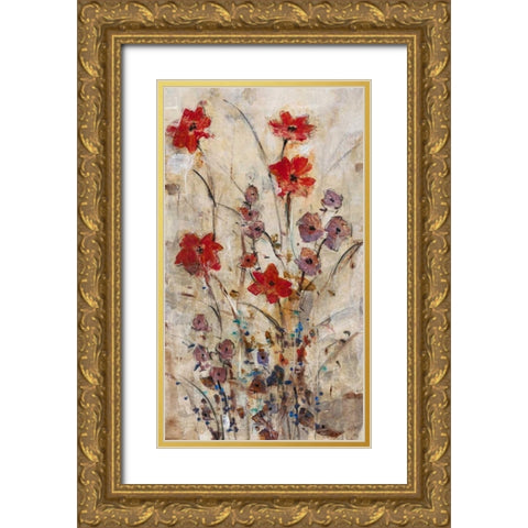 Floral Wash I Gold Ornate Wood Framed Art Print with Double Matting by OToole, Tim