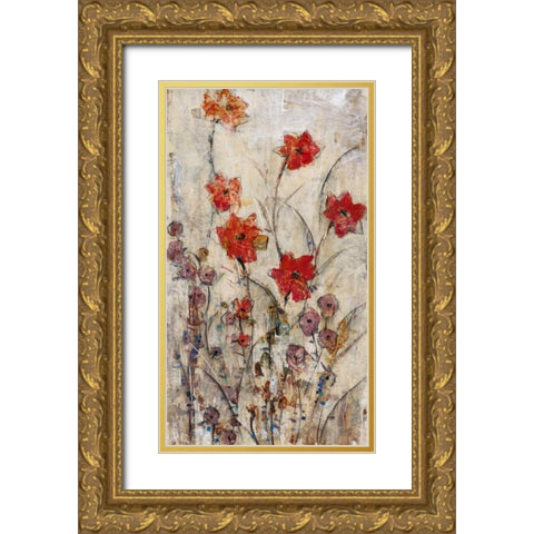 Floral Wash II Gold Ornate Wood Framed Art Print with Double Matting by OToole, Tim