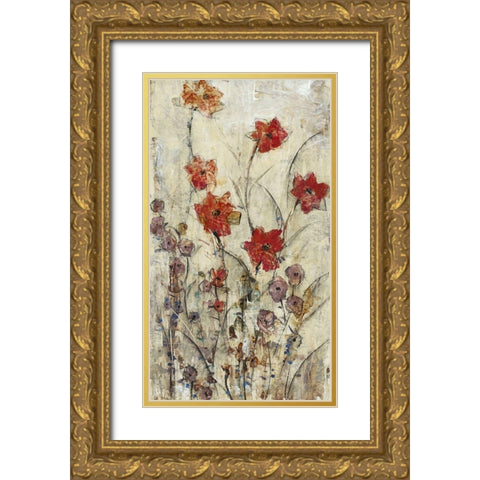 Floral Wash II Gold Ornate Wood Framed Art Print with Double Matting by OToole, Tim