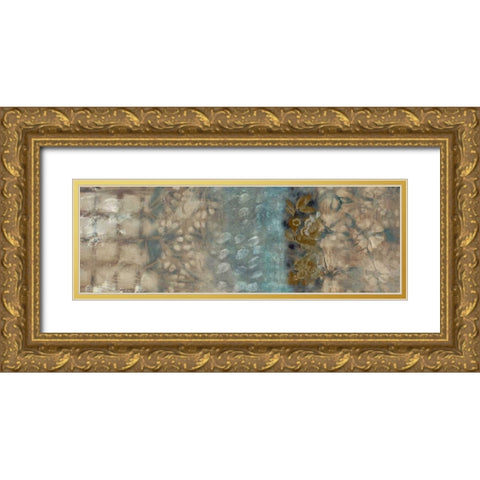 Shibori Panel II Gold Ornate Wood Framed Art Print with Double Matting by Zarris, Chariklia