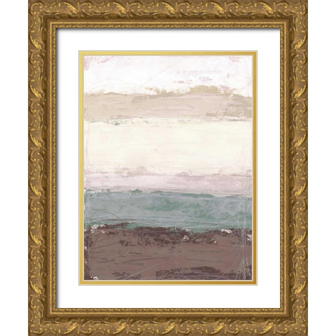 Strata Horizon I Gold Ornate Wood Framed Art Print with Double Matting by Vess, June Erica