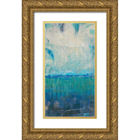 Blue Movement I Gold Ornate Wood Framed Art Print with Double Matting by OToole, Tim