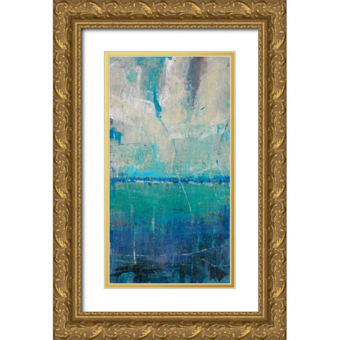 Blue Movement II Gold Ornate Wood Framed Art Print with Double Matting by OToole, Tim