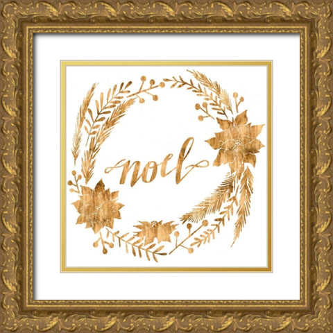 Golden Christmas IV Gold Ornate Wood Framed Art Print with Double Matting by Popp, Grace