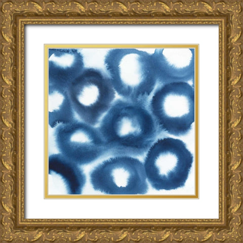 Indigo Bleed II Gold Ornate Wood Framed Art Print with Double Matting by Popp, Grace