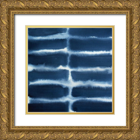 Indigo Bleed V Gold Ornate Wood Framed Art Print with Double Matting by Popp, Grace
