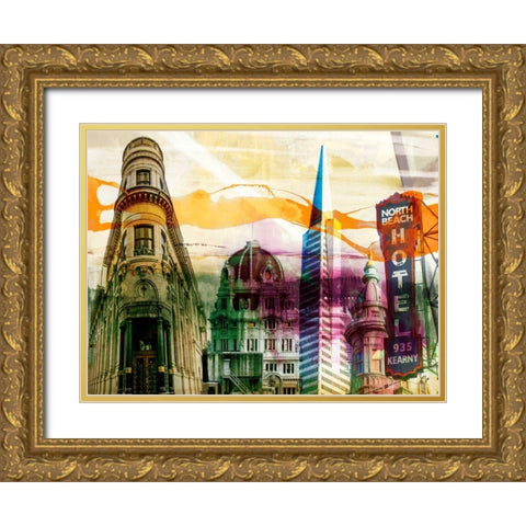 San Francisco Buildings II Gold Ornate Wood Framed Art Print with Double Matting by Jasper, Sisa