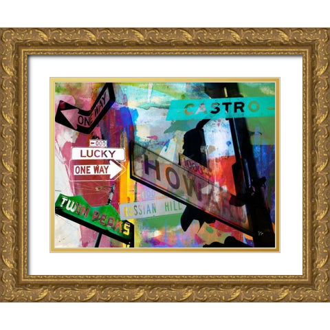 San Francisco Signs II Gold Ornate Wood Framed Art Print with Double Matting by Jasper, Sisa