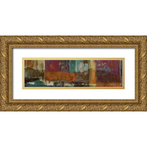 Mountain City Panorama Gold Ornate Wood Framed Art Print with Double Matting by Jasper, Sisa