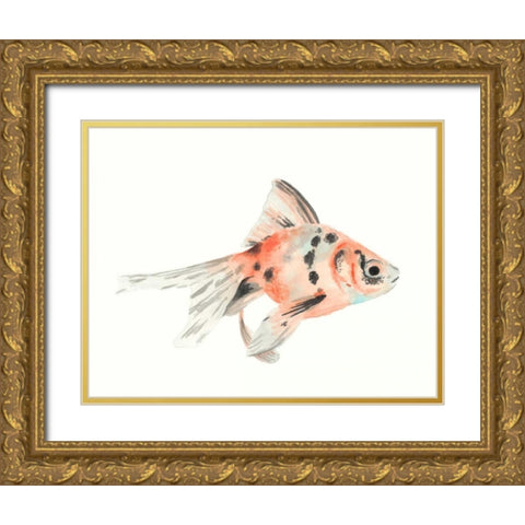 Watercolor Tropical Fish I Gold Ornate Wood Framed Art Print with Double Matting by McCavitt, Naomi